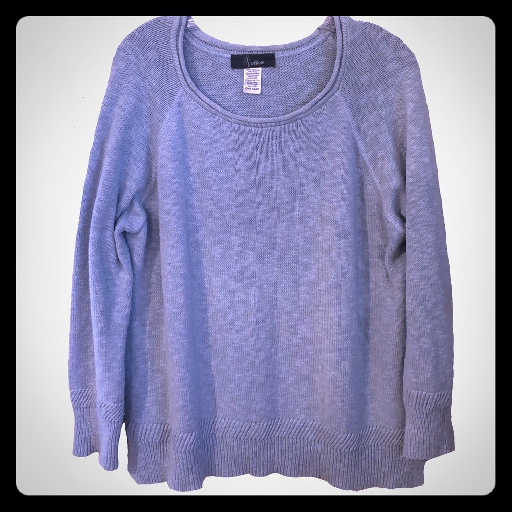 Willow Powder Blue Cotton Sweater